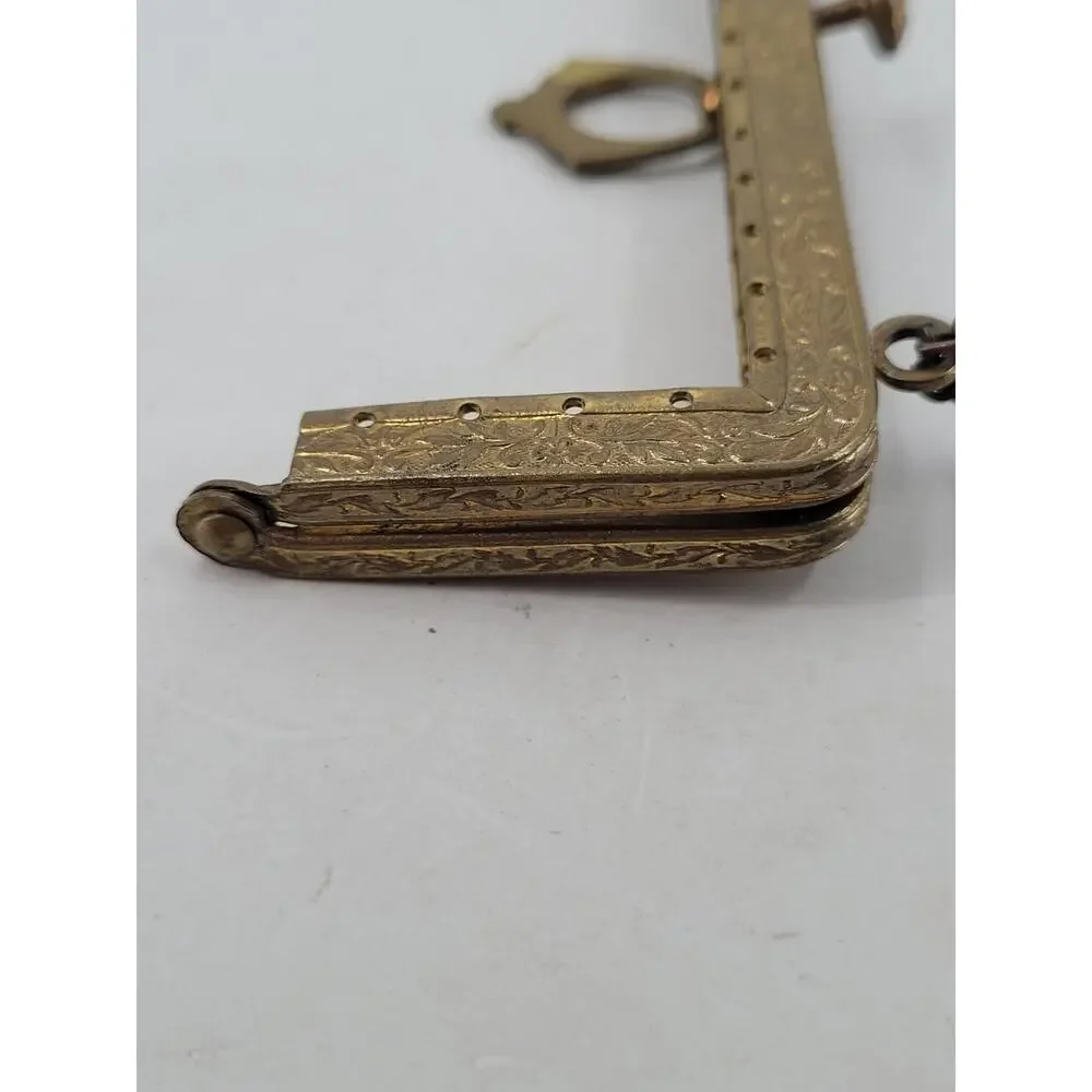 Antique French Art Nouveau Purse Frame Romantic‎ Parisian Gold Clasp